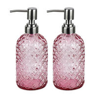 SEIFENSPENDER 2-teiliges Set Glas Rosa 473 ml - Rosa, Glas (6.9/19.3/6.9cm)