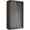 SCHWEBETÜRENSCHRANK Helios 120/216/61 grau+weiß mit Schubladen - Weiß/Grau, Holzwerkstoff (120/216/61cm) - Beautysofa