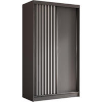 SCHWEBETÜRENSCHRANK Helios 120/216/61 grau+weiß mit Schubladen - Weiß/Grau, Holzwerkstoff (120/216/61cm) - Beautysofa
