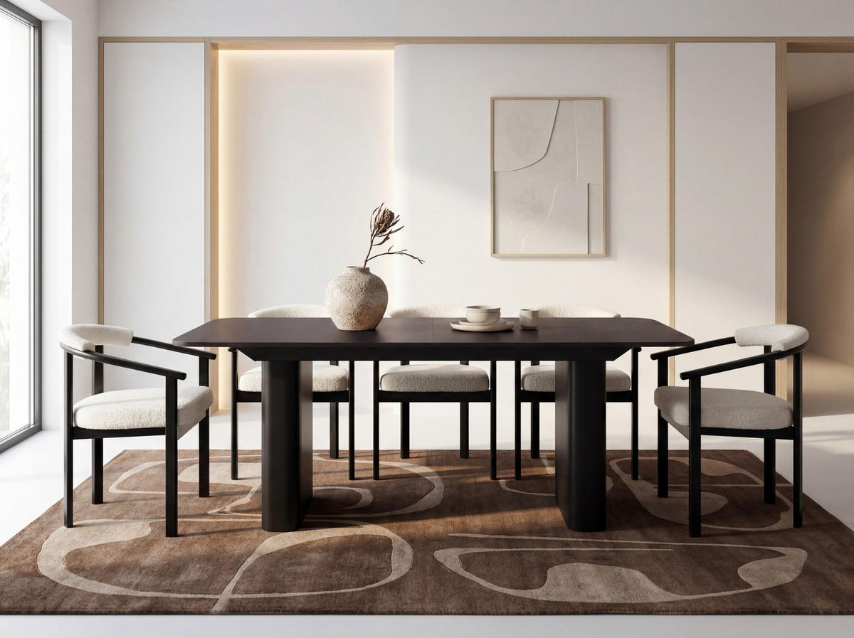 ESSTISCH Riven rechteckig ausziehbar verlängerbar mit Butterfly-Auszug, Schwarz 180-276/90/76 cm - Schwarz, Holzwerkstoff/Metall (90/276/76cm) - WFL GROUP