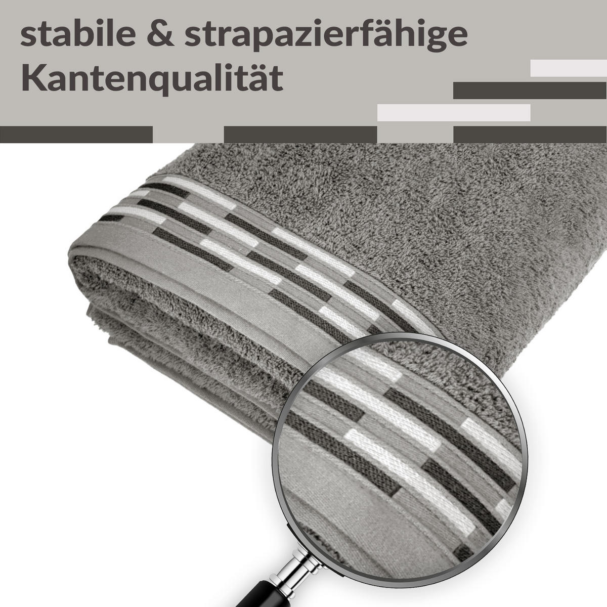 HANDTUCH Lugano Dunkelgrau 2er 50x100 cm - Dunkelgrau, Textil (50/100cm) - Lashuma