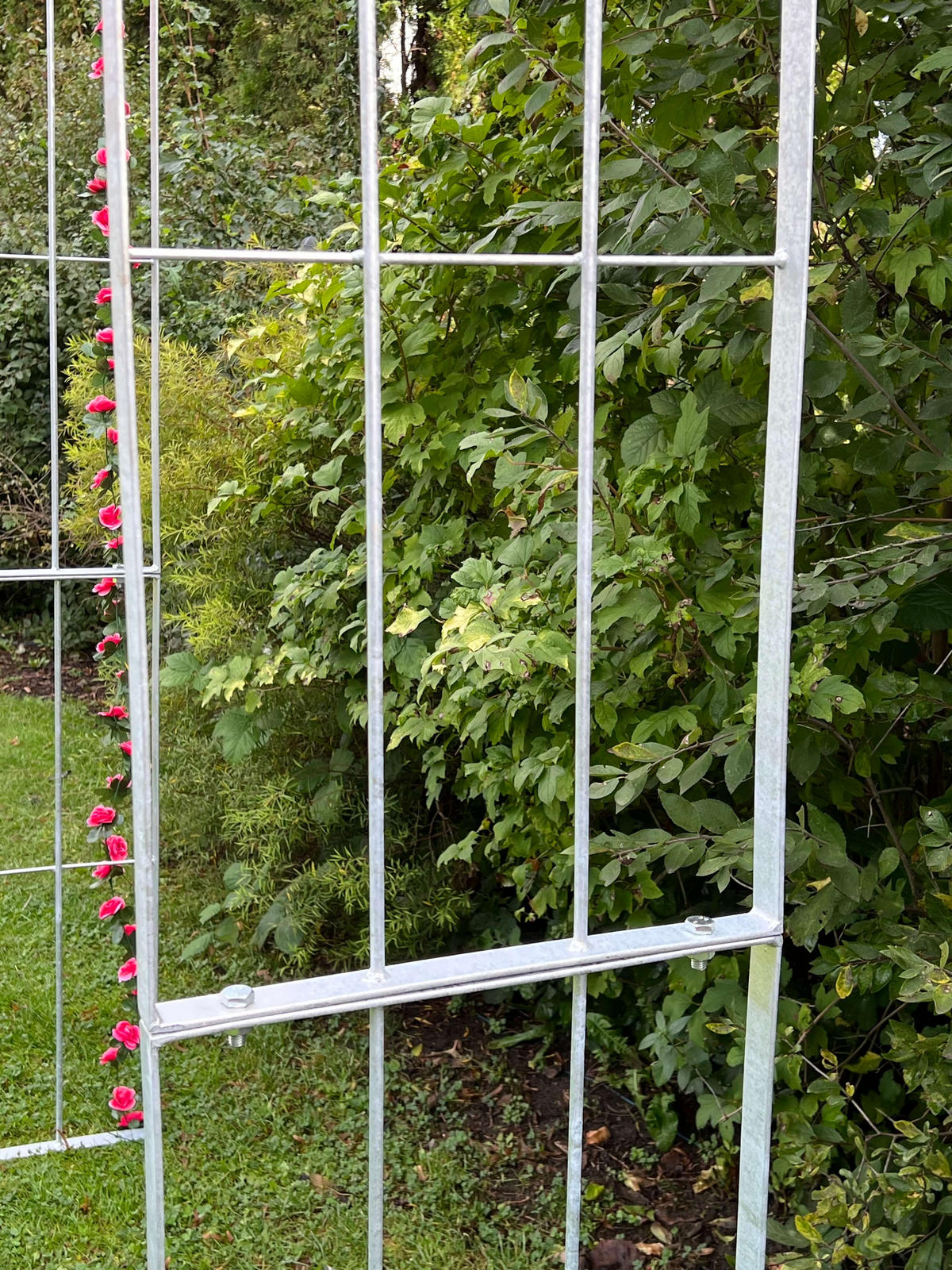 ROSENBOGEN Metall Verzinkt Massiv 140 cm Torbogen - Silberfarben, Metall (140/232/40cm) - DanDiBo