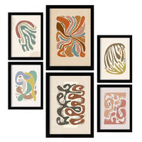 POSTER Set Mit 6 ethnische Bewegung Größe A3 & A4 Schwarzer Rahmen - Schwarz, Papier (29.7/1cm) - Nacnic