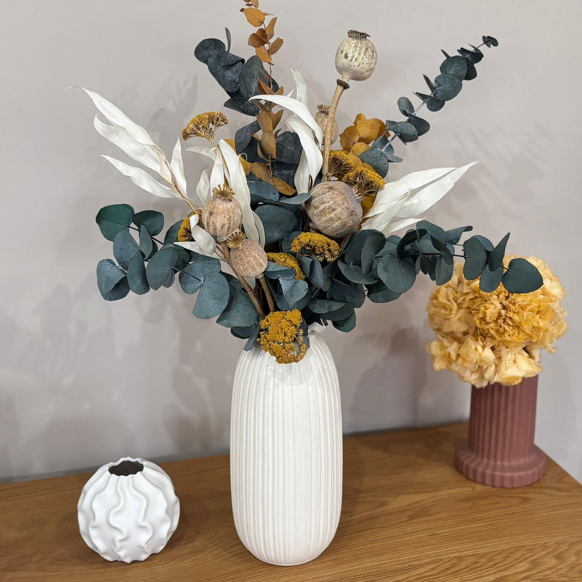 LICHTSPIEL - Trockenblumenstrauß in harmonischen Farben - 50 cm - Naturfarben, Naturmaterialien (50cm) - Lykke & You