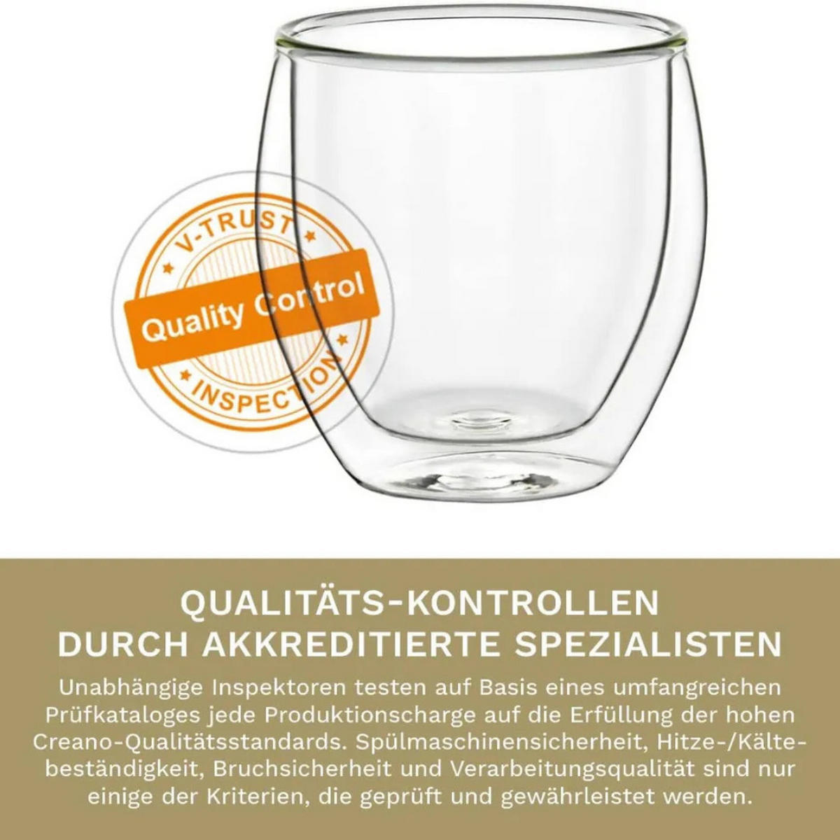 THERMOGLÄSER Transparent 6-tlg, doppelwandig, 80 ml, Borosilikatglas, hitzebeständig, Trinkgläser, Espressogläser, Heißgetränke, Küchenzubehör, modern - Transparent, Glas - JUNG