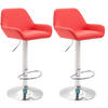 BARHOCKER 2er Set Lederlook rot - Chromfarben/Rot, Textil/Metall (51/89/52cm) - CLP