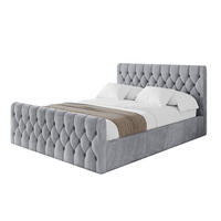 POLSTERBETT mit Bettkasten, Fußteil und Lattenrost, Boxbett mit Matratze H3/H4 - RENO-Z 120x200 Hellgrau - Hellgrau, Holzwerkstoff/Textil (120/200cm) - ALTDECOR