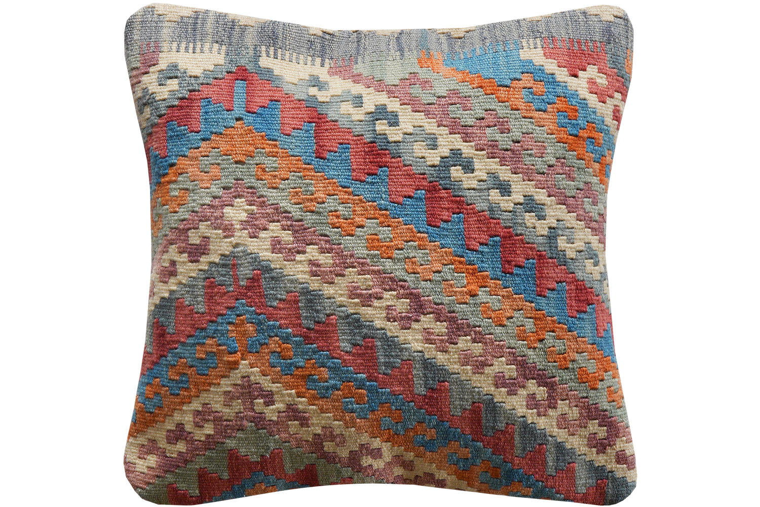 KELIM-KISSEN Mehrfarbig 50/50 cm Schurwolle - Multicolor, Textil (50/50cm) - Looma