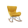 SCHAUKELSTUHL Design Samteffekt Senfgelb ESKUA - Gelb, Textil (107/100/77cm) - Miliboo