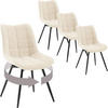 ESSZIMMERSTUHL 4er Set, aus Samt, Beige - Beige/Schwarz, Textil/Metall (46/83.5/60.5cm) - Woltu