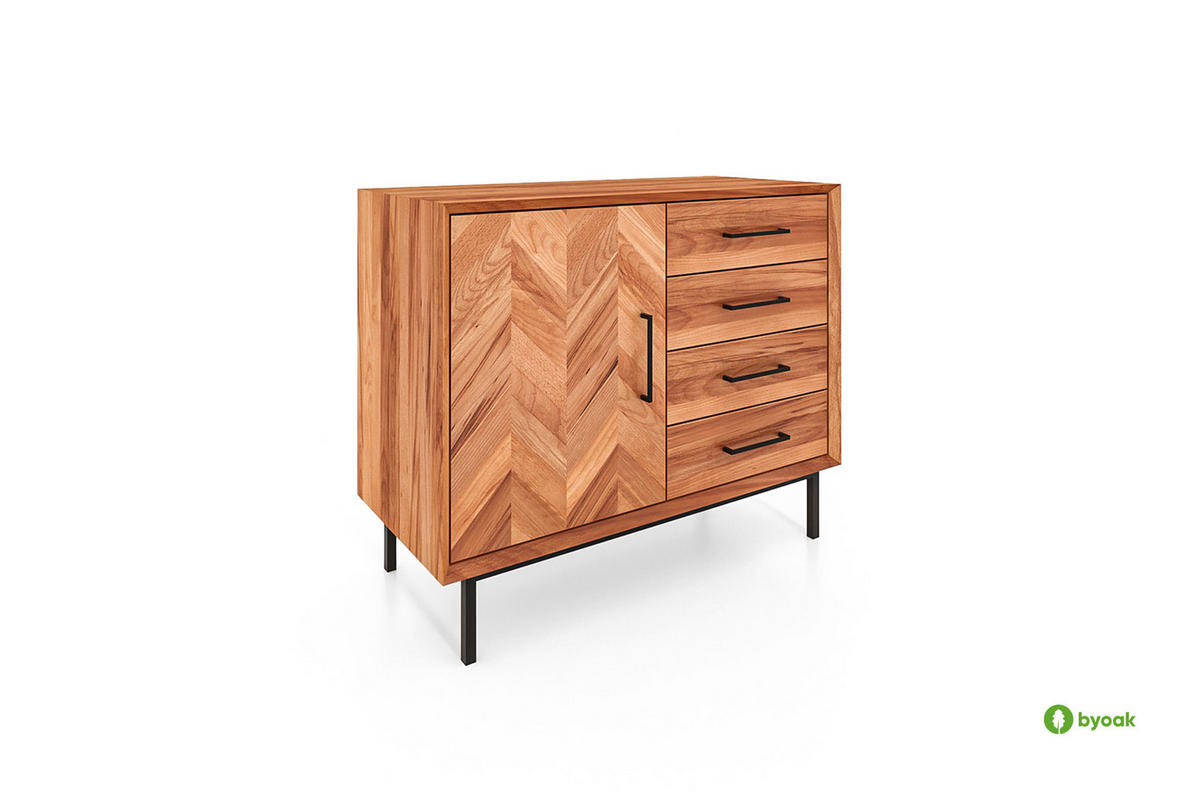 KOMMODE LEON Kernbuche - Kernbuche, Holz (97/80/45cm) - byoak