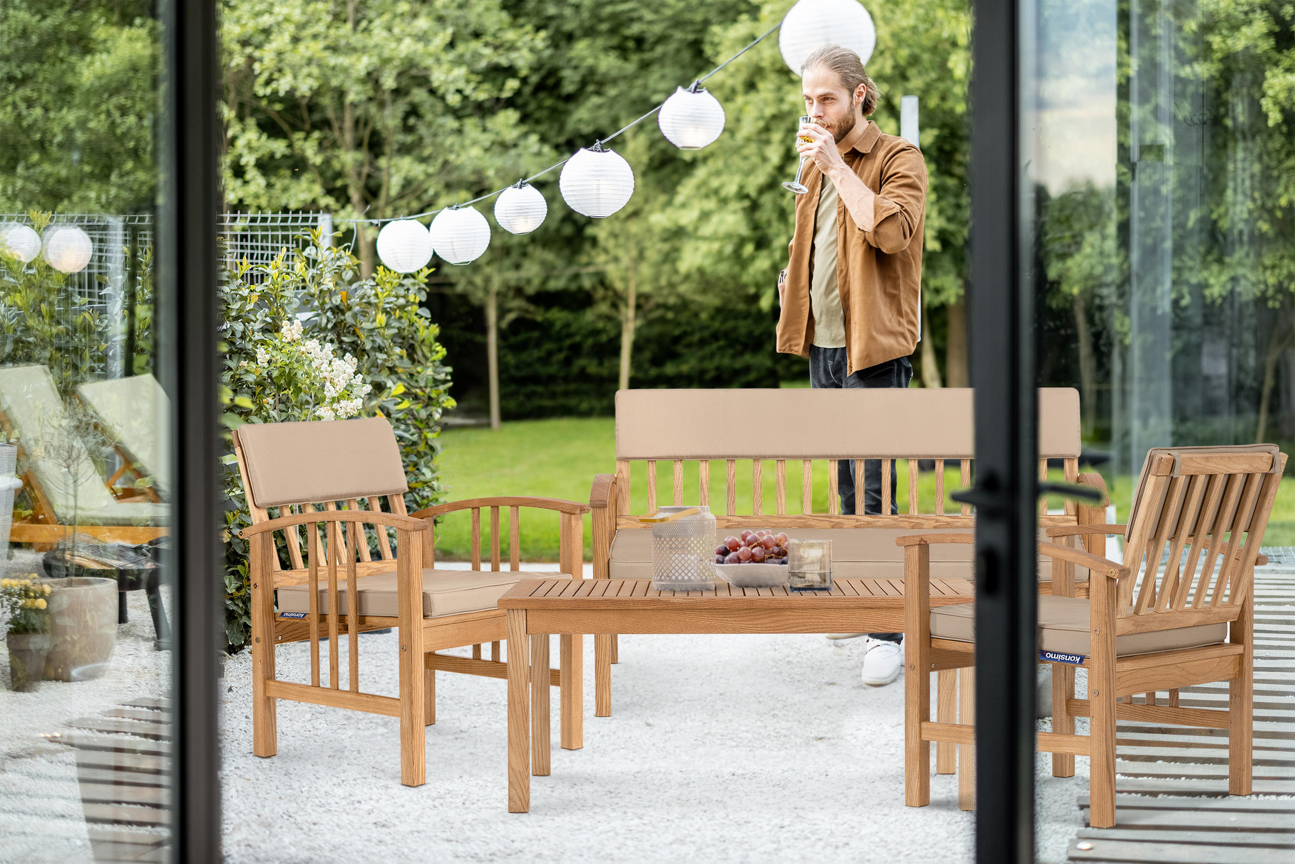 GARTENMÖBELSET TIMIDUS in Holz für 4 Personen, braun - Braun, Holz - KONSIMO®