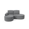 ECKSOFA MOLLY – Halbkreisförmig, Curio-Bouclé, Lose Kissen, 210x157x88 cm, Links Grau - Grau, Holz/Textil (157/210cm) - DomoHome