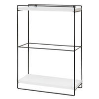 STENSKA POLICA Bela - bela, les (35/50/17cm) - MCW