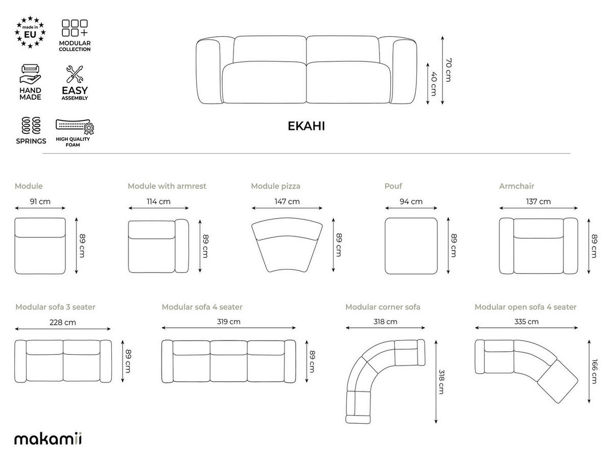 4-SITZER-SOFA Samt Stoff Grün - Dunkelgrün/Schwarz, Kunststoff/Textil (335/70/166cm) - Makamii