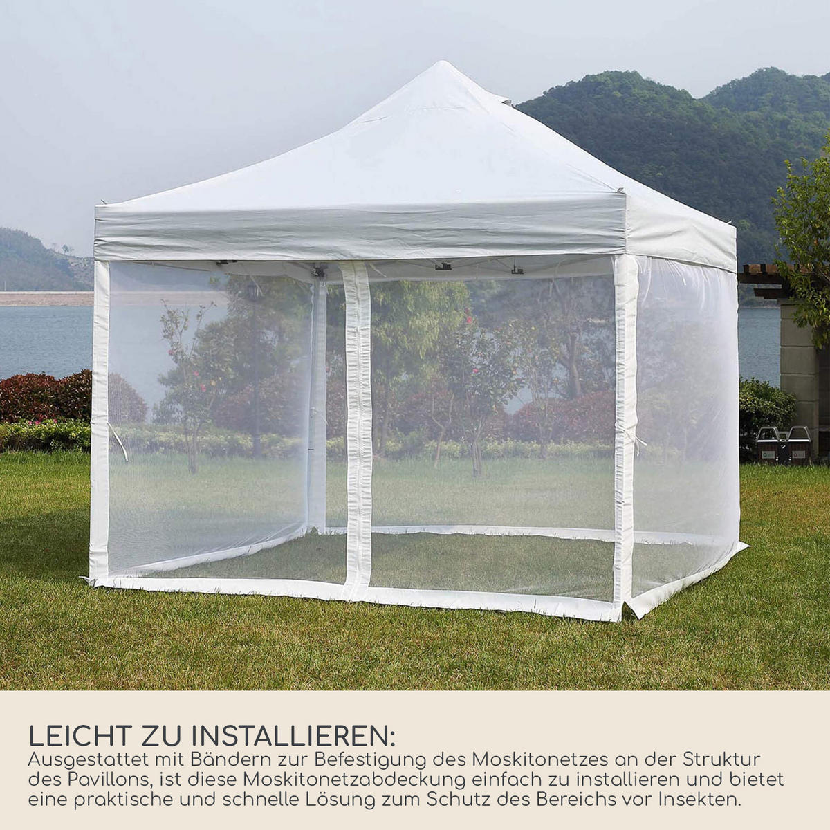 MOSKITONETZ FÜR PAVILLON Weiß 1200/240 cm - Weiß, Kunststoff (240/240/1200cm) - Mobili Rebecca