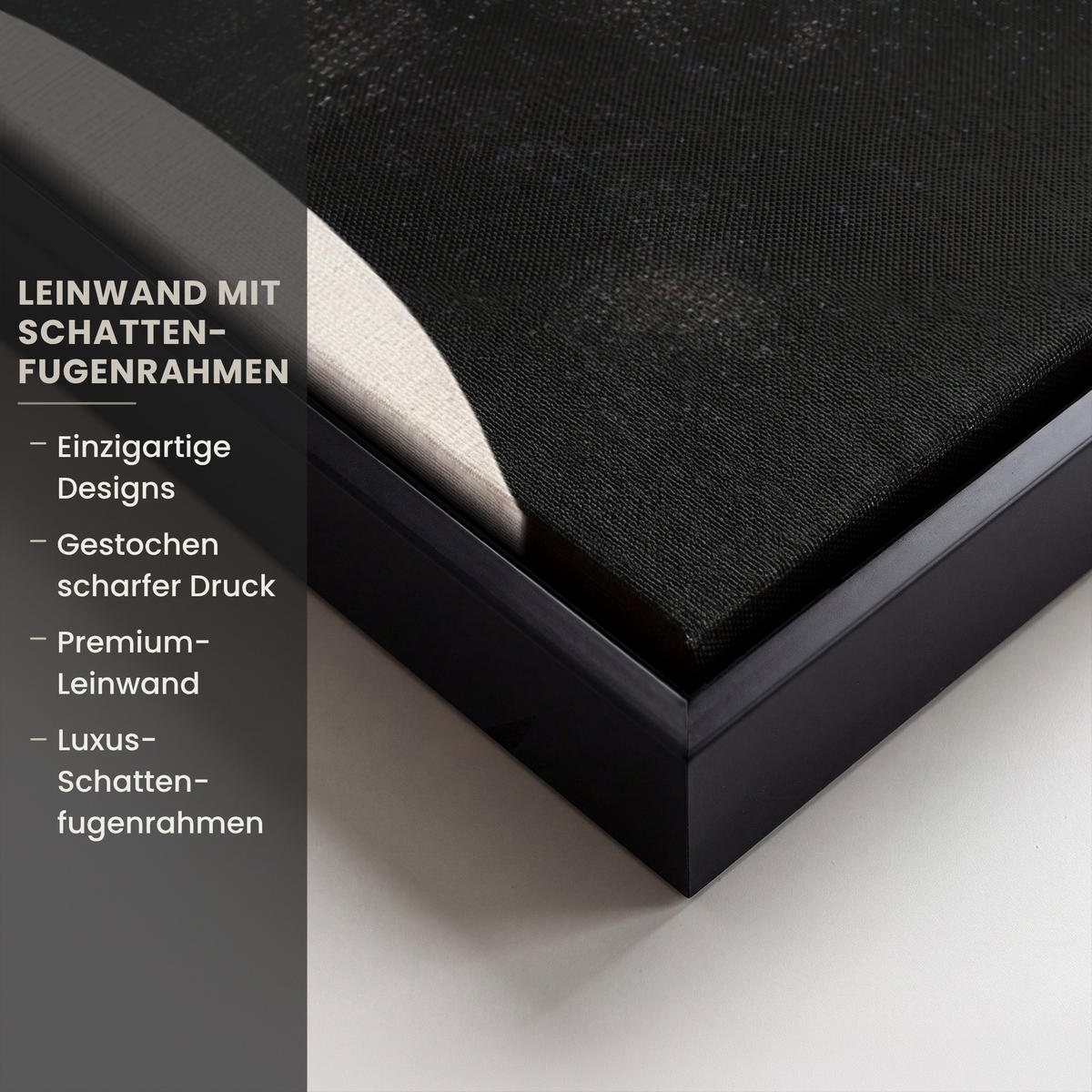 LEINWAND Bilder mit Rahmen - Abstrakt - Japandi - Beige - Modern - 50x50 - Schwarz, Textil (50/50cm) - MuchoWow