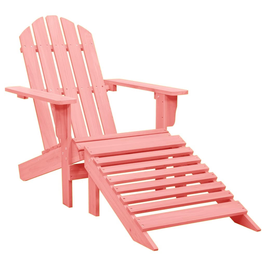 ADIRONDACK-GARTENSTUHL mit Fußteil Massivholz Tanne Rosa - Pink, Holz (70/88.5/70cm) - furnicato