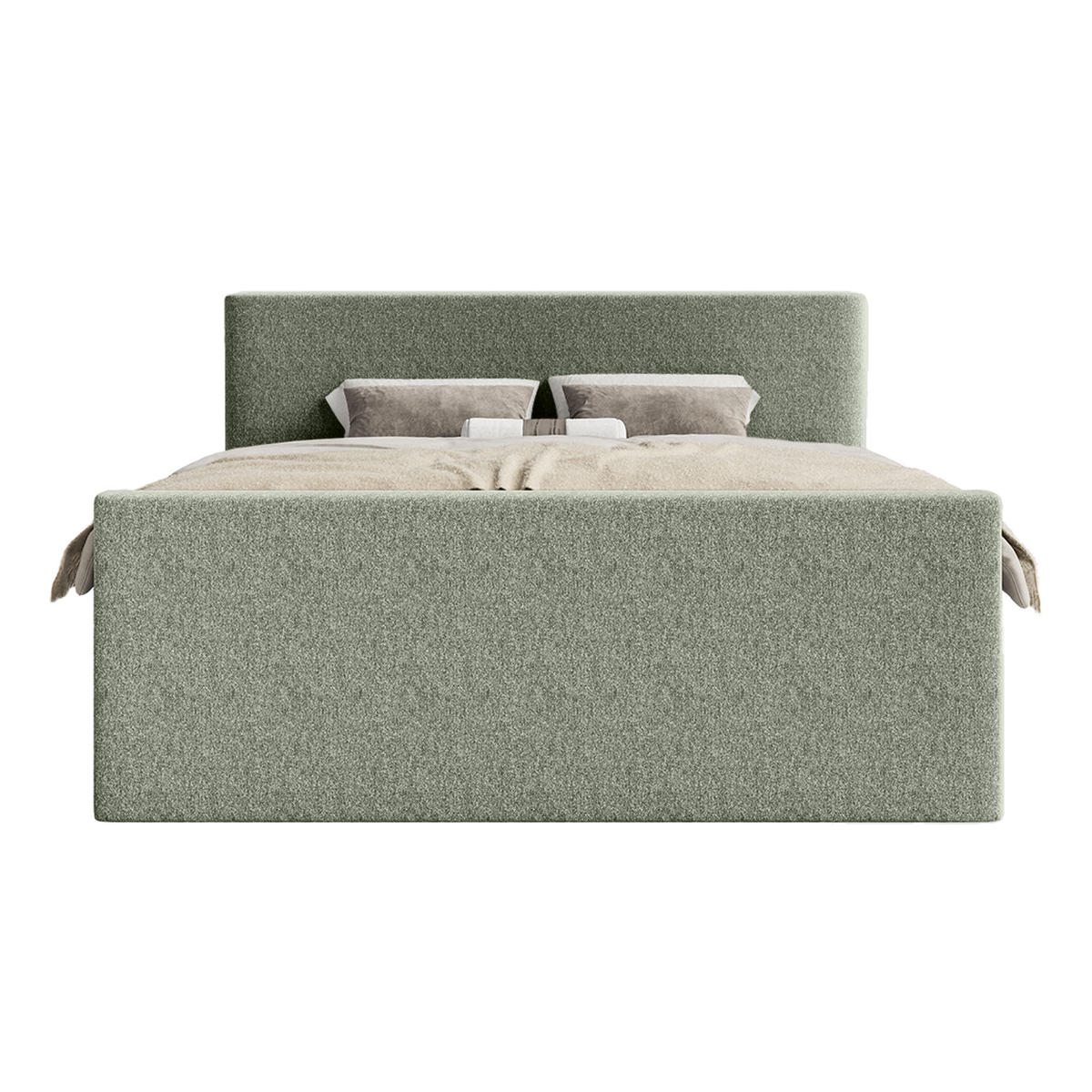 BOXSPRINGBETT VELIPOJA EASY CLEAN 140x200 cm, Olive - Olivgrün, Textil (140/200cm) - Fedve