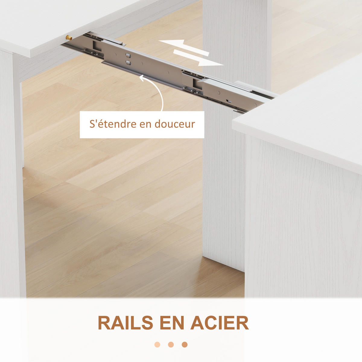 AUSZIEHTISCH Weiß ausziehbar 180/85/75 cm - Weiß, Holz (85/180/75cm) - PANGIVO