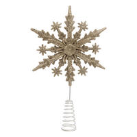WEIHNACHTSBAUMSPITZE Glitzernde Schneeflocke 22 cm - Goldfarben, Kunststoff (23cm) - Atmosphera Createur d´interieur