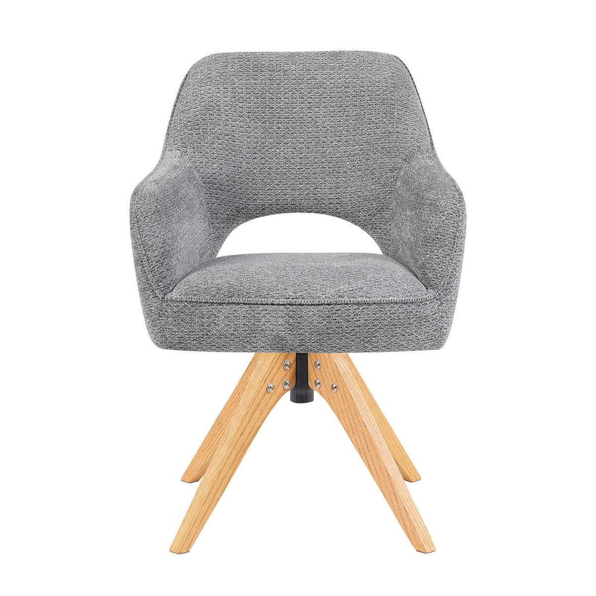 DREHSTUHL Mika-Lena 2er-Set - Honigeiche/Dunkelgrau, Eichenholz/Holz (60/87/65cm) - DUBI Möbel