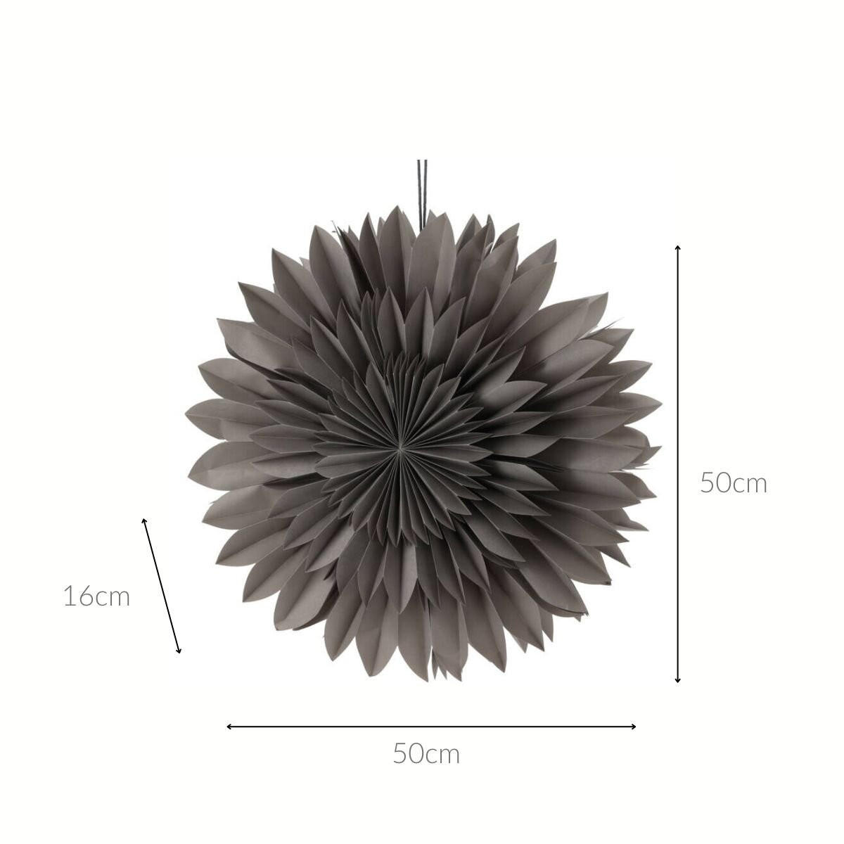 FENSTERSCHMUCK Papierstern 50 cm - Grau, Papier (16/50/50cm) - Home Styling Collection