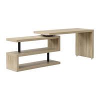 SCHREIBTISCH - Tischplatte um 360° schwenkbar - MDF - Eichefarben - NICEPHORE II - Naturfarben, Holz (60/200/76cm) - Vente-Unique