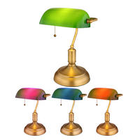 TISCHLEUCHTE Antique Messing Grün - Messingfarben, Glas (26.5/18/36cm) - Globo Lighting