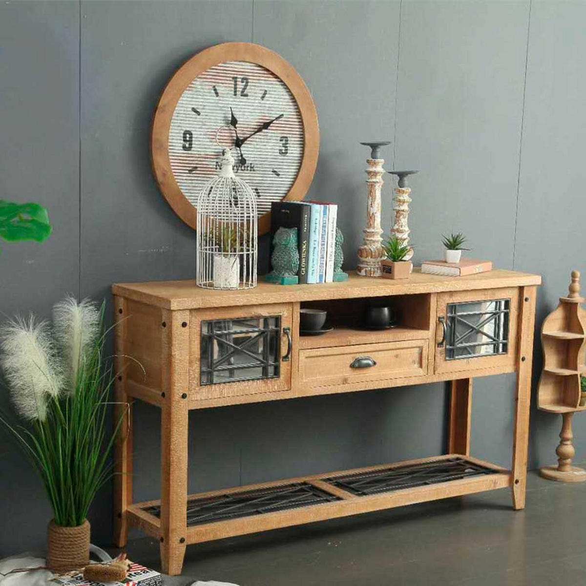 FLURTISCH aus Holz, Braun, 145x36x80 - Multicolor, Holz (36/145/80cm) - Wanderlust