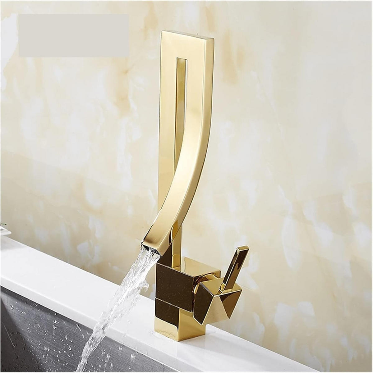BADEZIMMERARMATUR, 350 mm hoch, gold - Goldfarben, Metall (42/12.5/14.5cm) - Vallsero