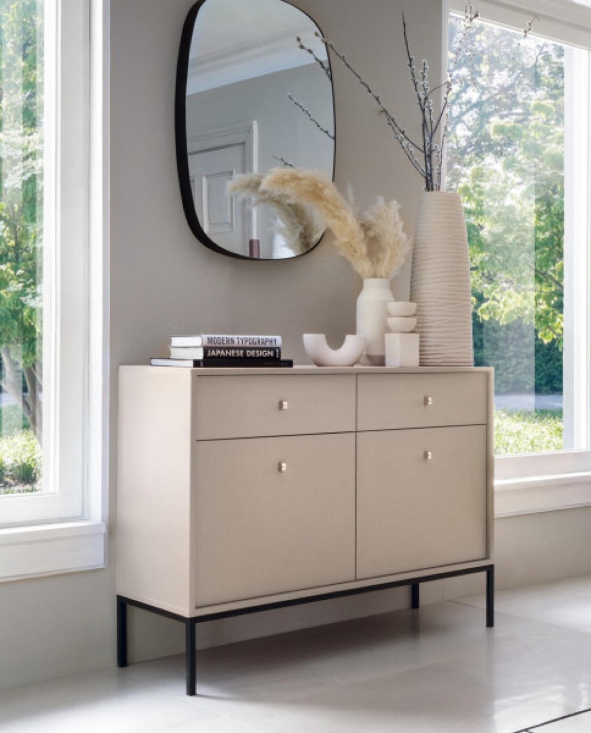 SIDEBOARD Beige MONAKO Mit Schwarzem Gestell MKSZ104 - Beige, Holzwerkstoff (103.5/83.2/39cm) - Sepro Meble