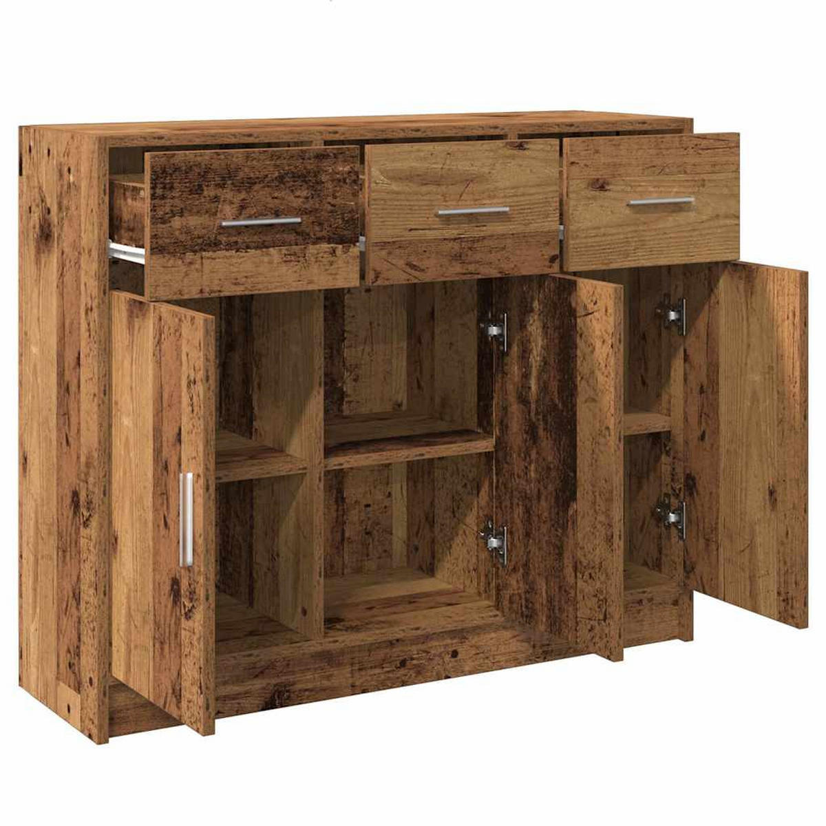 SIDEBOARD Altholz-Optik 91/28/75 Cm Holzwerkstoff - Hellbraun, Holzwerkstoff (28/75/91cm) - vidaXL