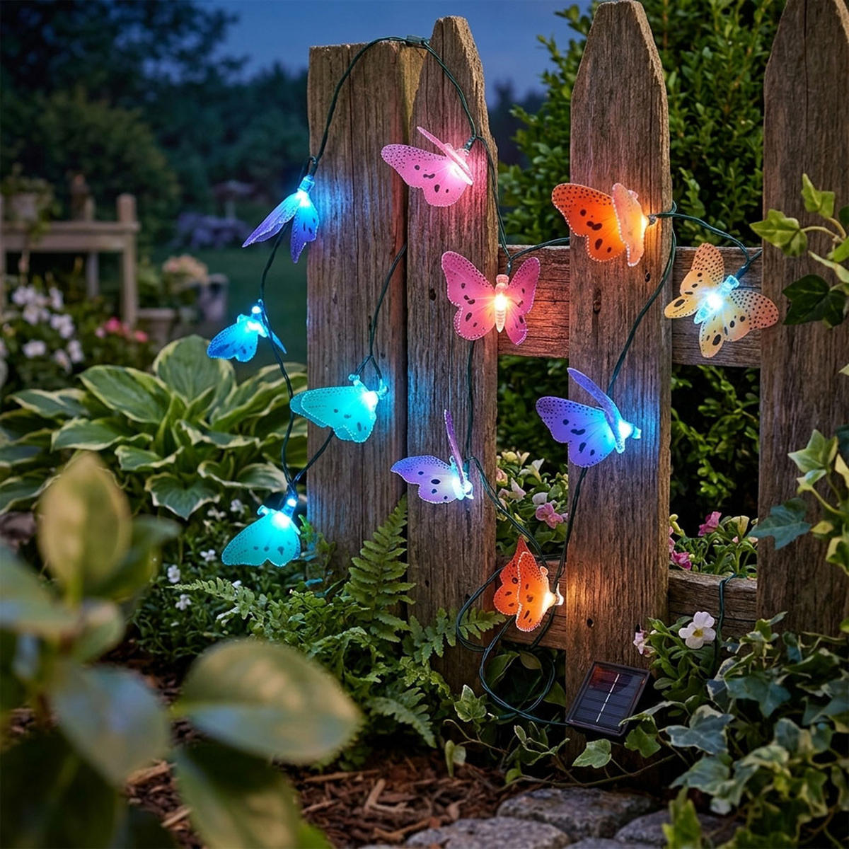 LED LICHTERKETTE Bunt Spritzwassergeschützt - Multicolor, Textil (268/5/5cm)