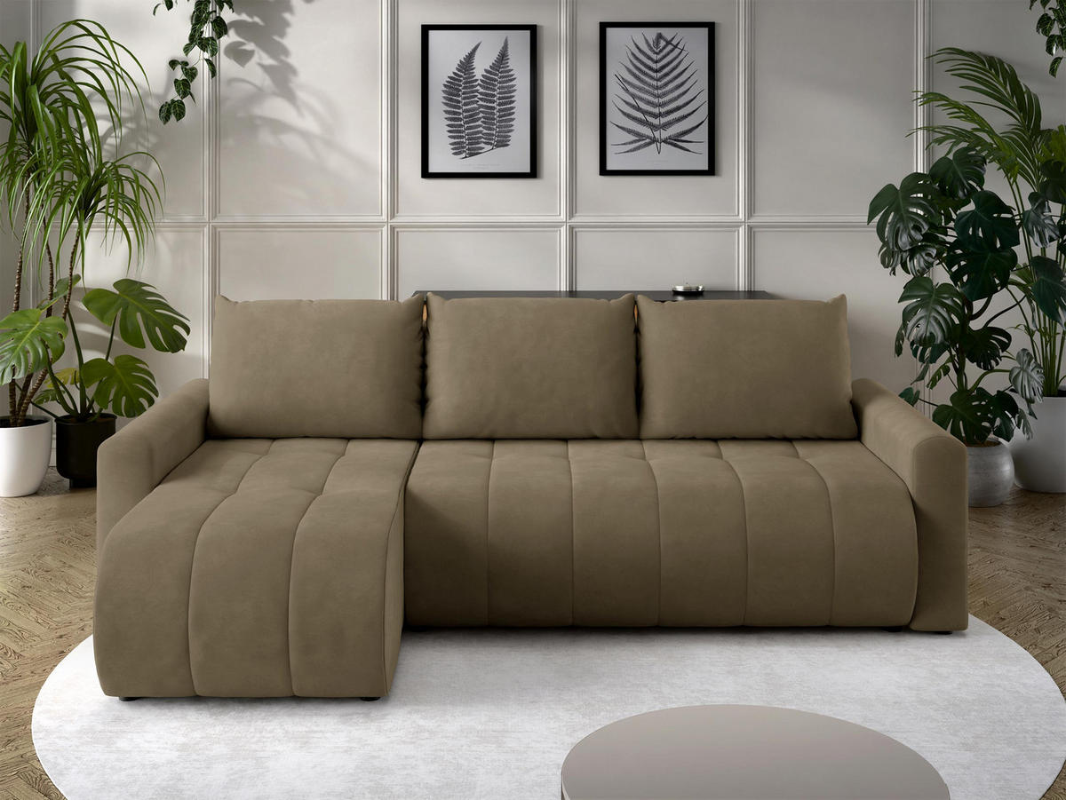 ECKSOFA Sprint - Schwarz/Braun, Holz/Kunststoff (230/149cm) - MIRJAN24