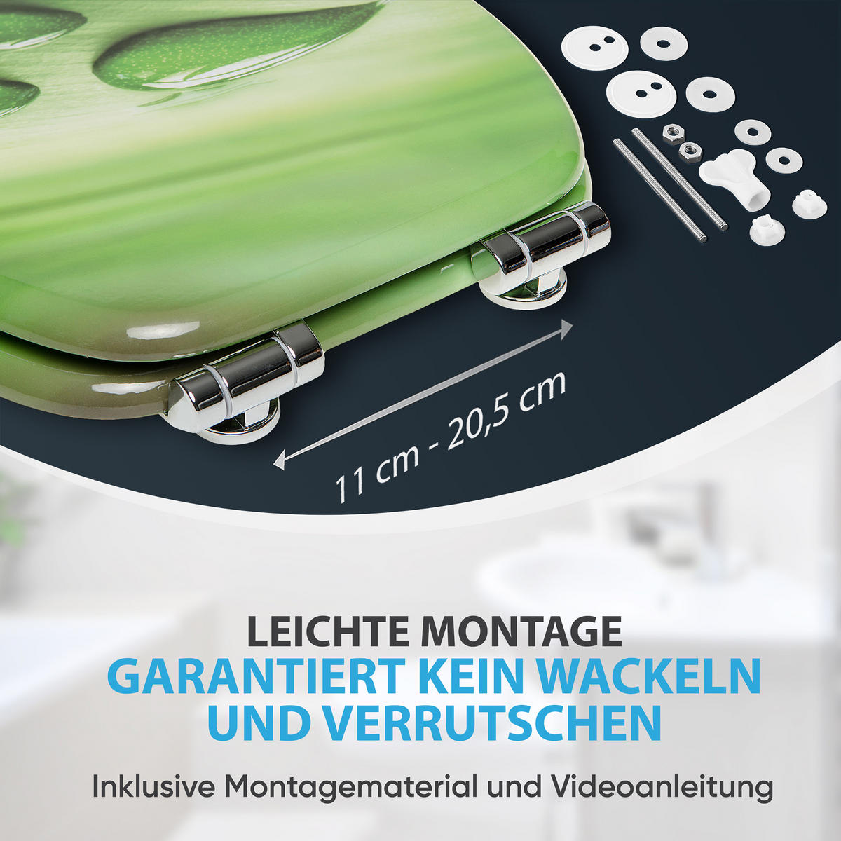 WC-SITZ mit Absenkautomatik Green Leaf - Grün, Holzwerkstoff (38/6/47cm) - Sanilo