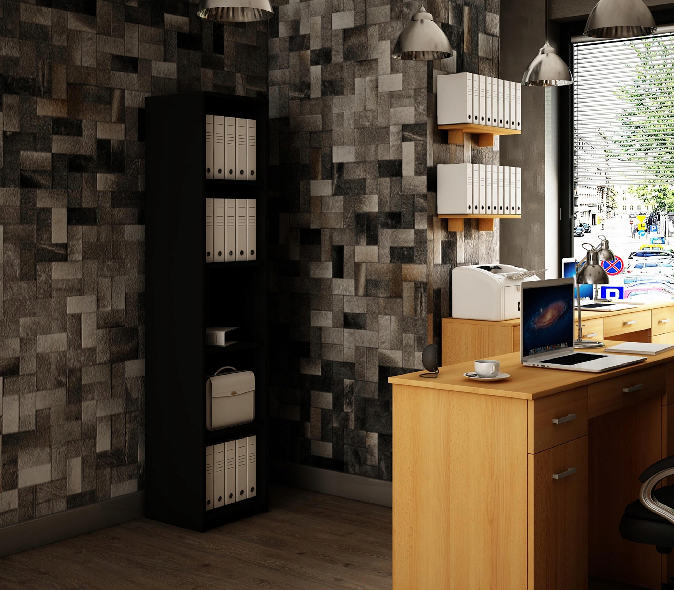 HOCHREGAL Offen BODO R40O Schwarz 40/35/182 cm - Schwarz, Holzwerkstoff (40/182/35cm) - Matkam Möbel