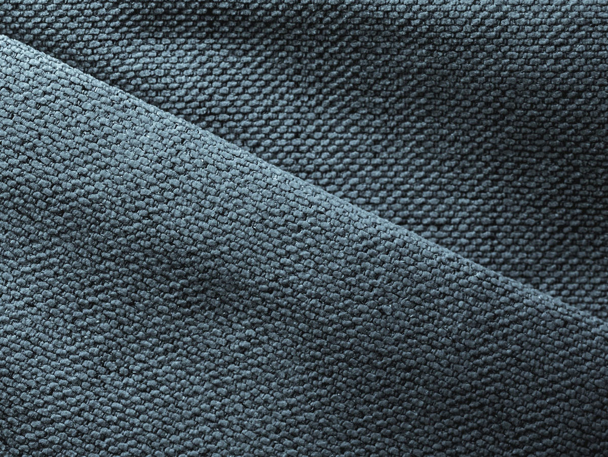 ECKSOFA mit Schlaffunktion Strukturstoff Stoff Blau - Blau/Schwarz, Kunststoff/Textil (149/240cm) - Makamii