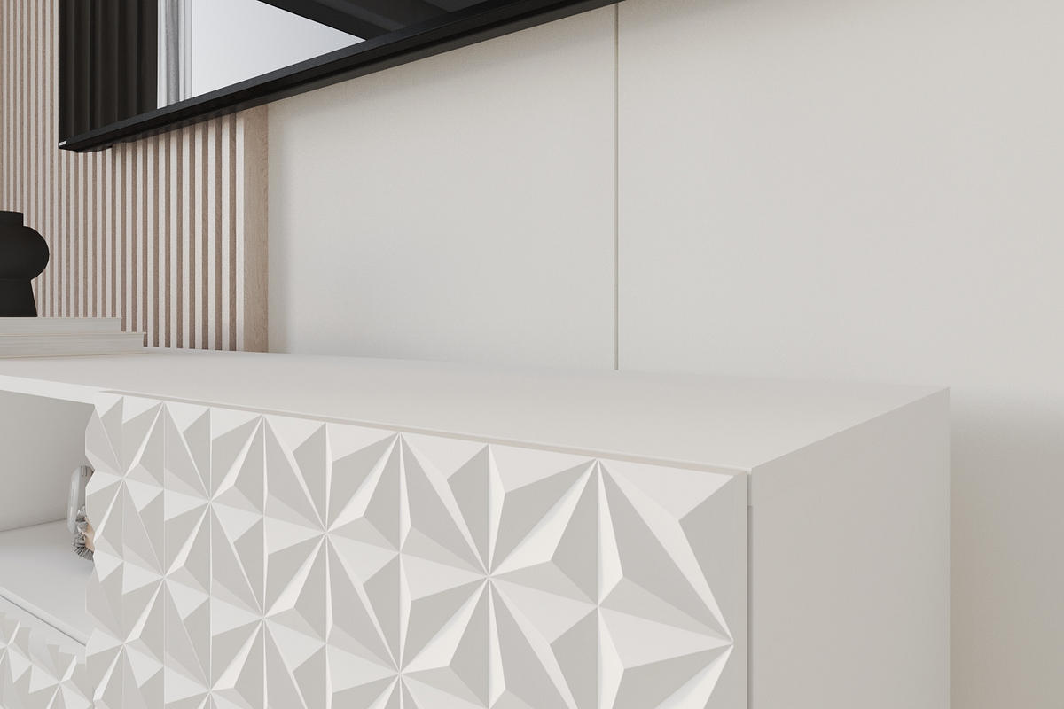 LOWBOARD VIRA-S 140x40x41 cm - Weiß - Schwarz/Weiß, Holzwerkstoff (140/50/41cm) - ALTDECOR