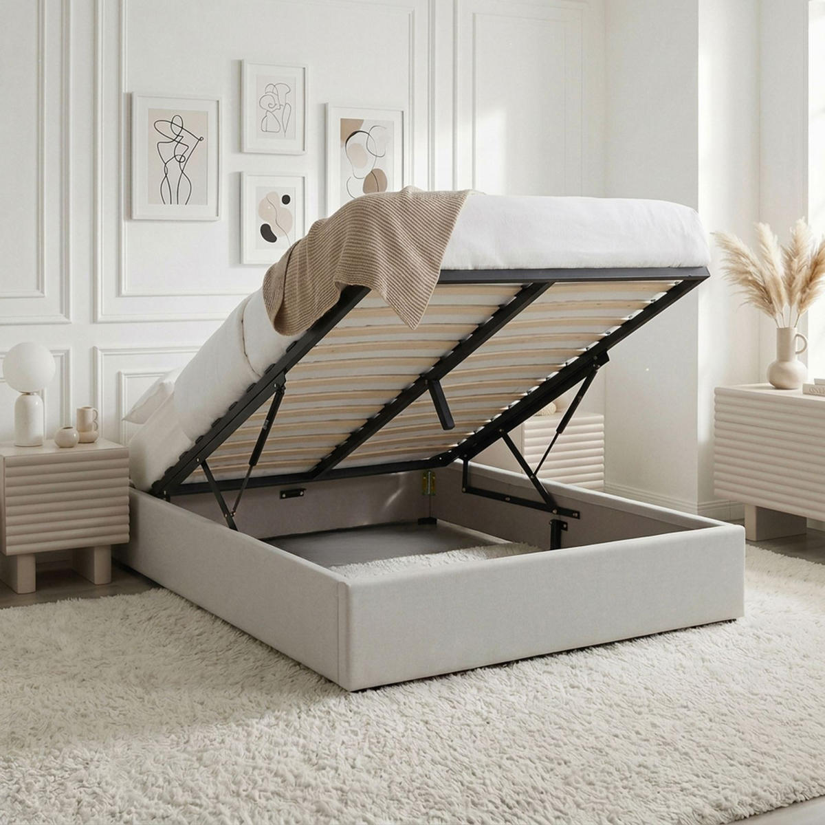 FUTONBETT BLISS 160x200 cm grau - Grau, Textil (160/200cm) - IDIMEX
