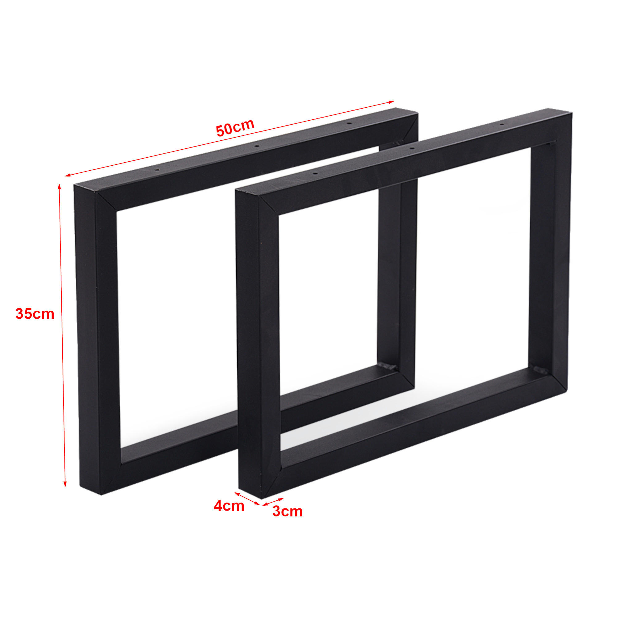 TISCHGESTELL-SET 2 TLG. Lunderskov - Schwarz, Metall (50/35/4cm) - [en.casa]