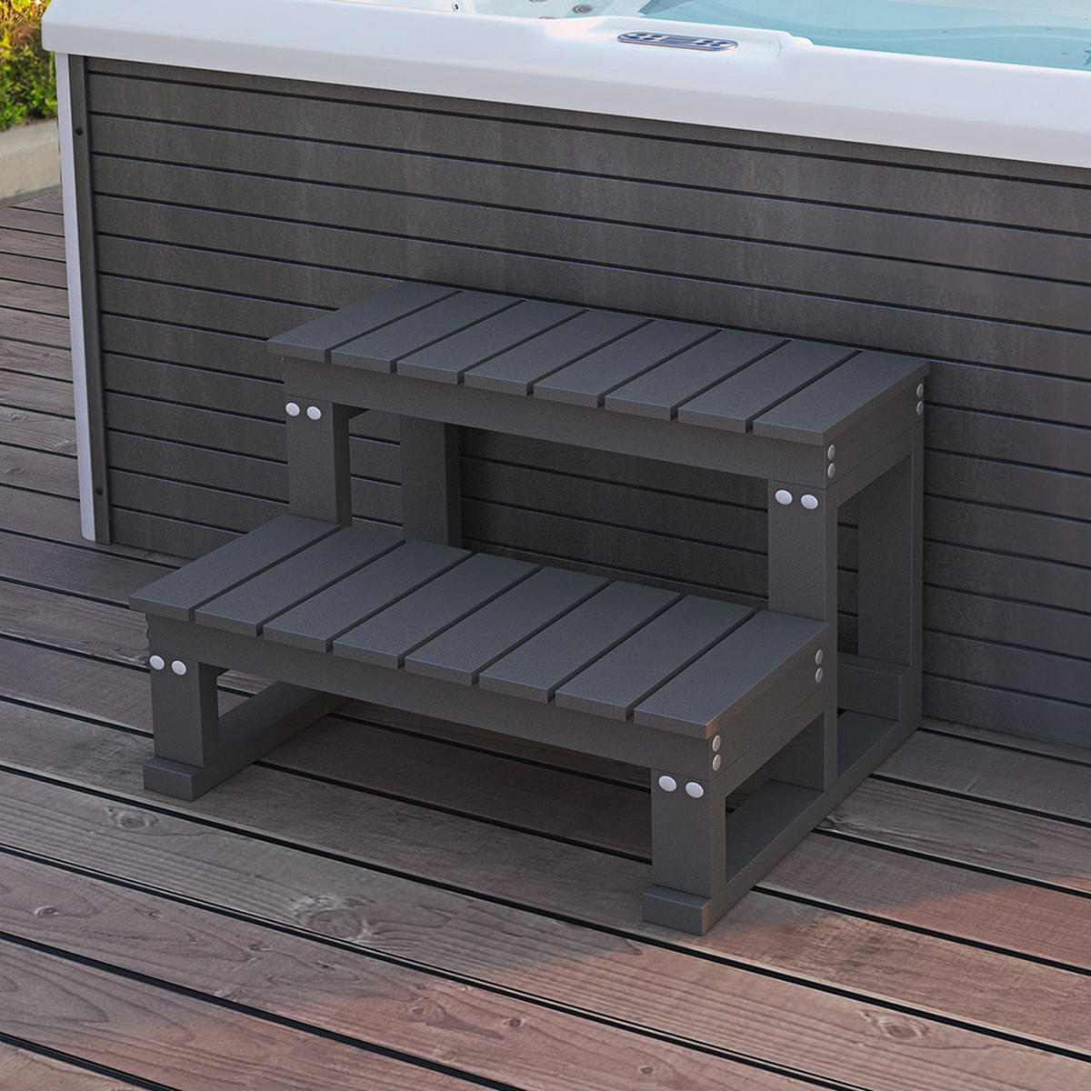 OUTDOOR WHIRLPOOL MASI - Anthrazit, Kunststoff (62/40/54cm) - Home Deluxe