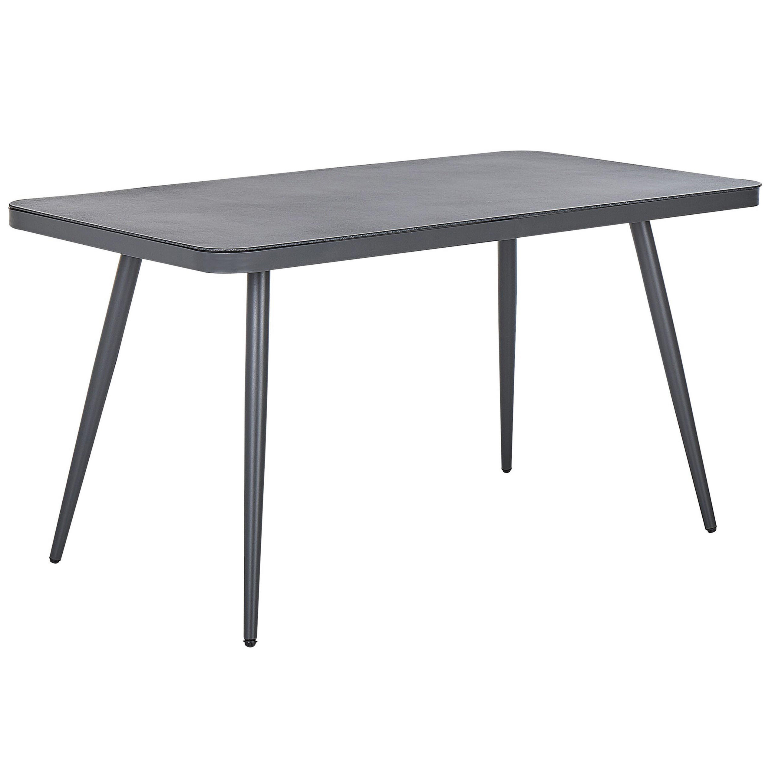 GARTENTISCH Aluminium grau 140/80 cm Lipari - Grau, Metall (140/80/75cm) - Beliani