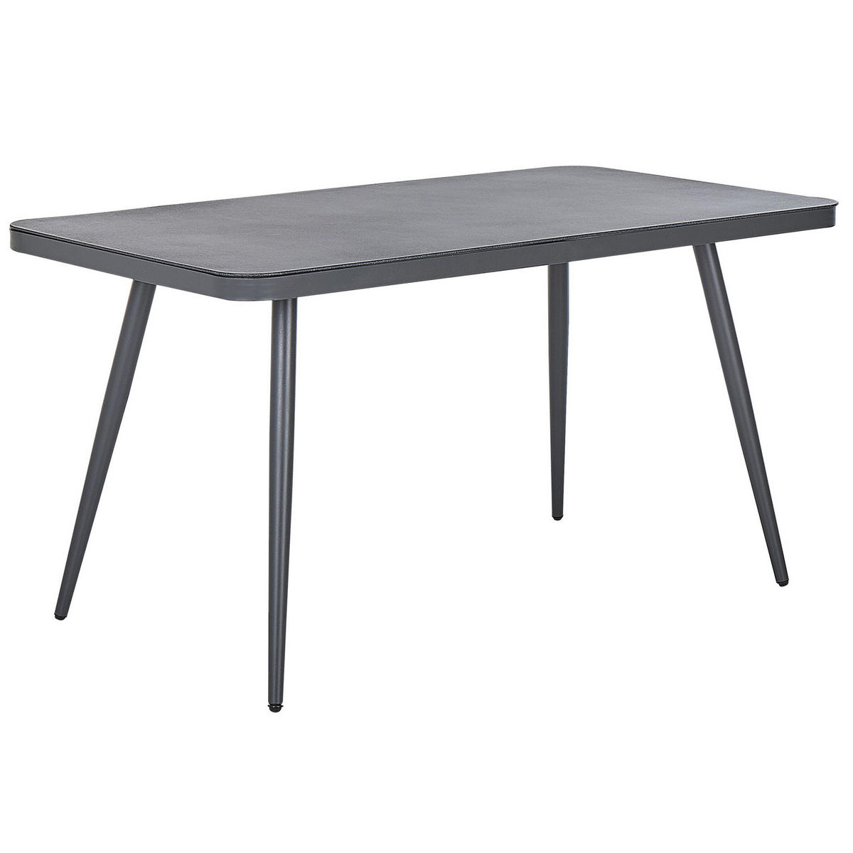 GARTENTISCH Aluminium grau 140/80 cm Lipari - Grau, Metall (140/80/75cm) - Beliani