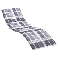 SONNENLIEGEN-AUFLAGE Grau Karomuster 200/60/3 Cm Oxford-Gewebe - Grau, Textil (60/3/200cm) - vidaXL