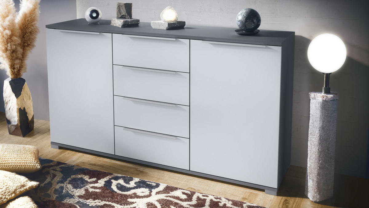 SIDEBOARD Linio Weiß matt - Weiß, Holzwerkstoff (138.5/75.5/35cm) - Vladon