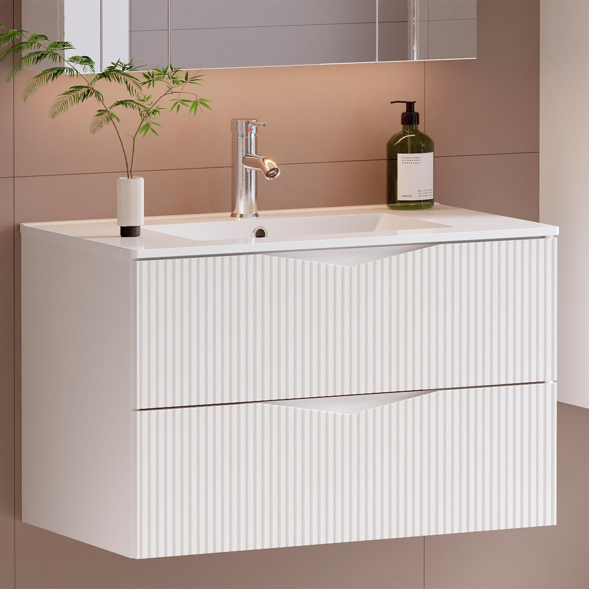 WASCHTISCH 80cm Tao Weiß - Weiß, Holzwerkstoff (80/50/45.8cm) - Petits-meubles