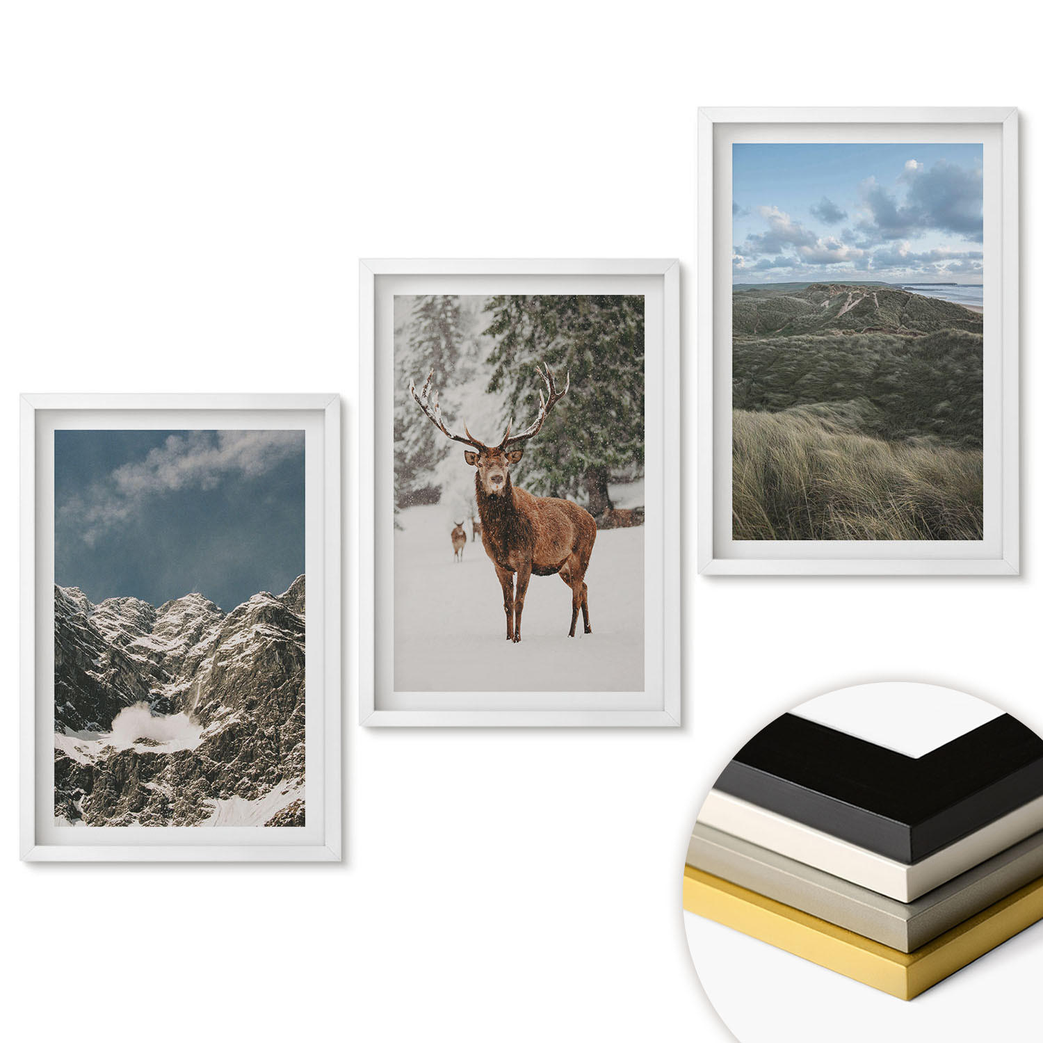 ArtPrintCave Wandbilder Weiß 40x60 cm
