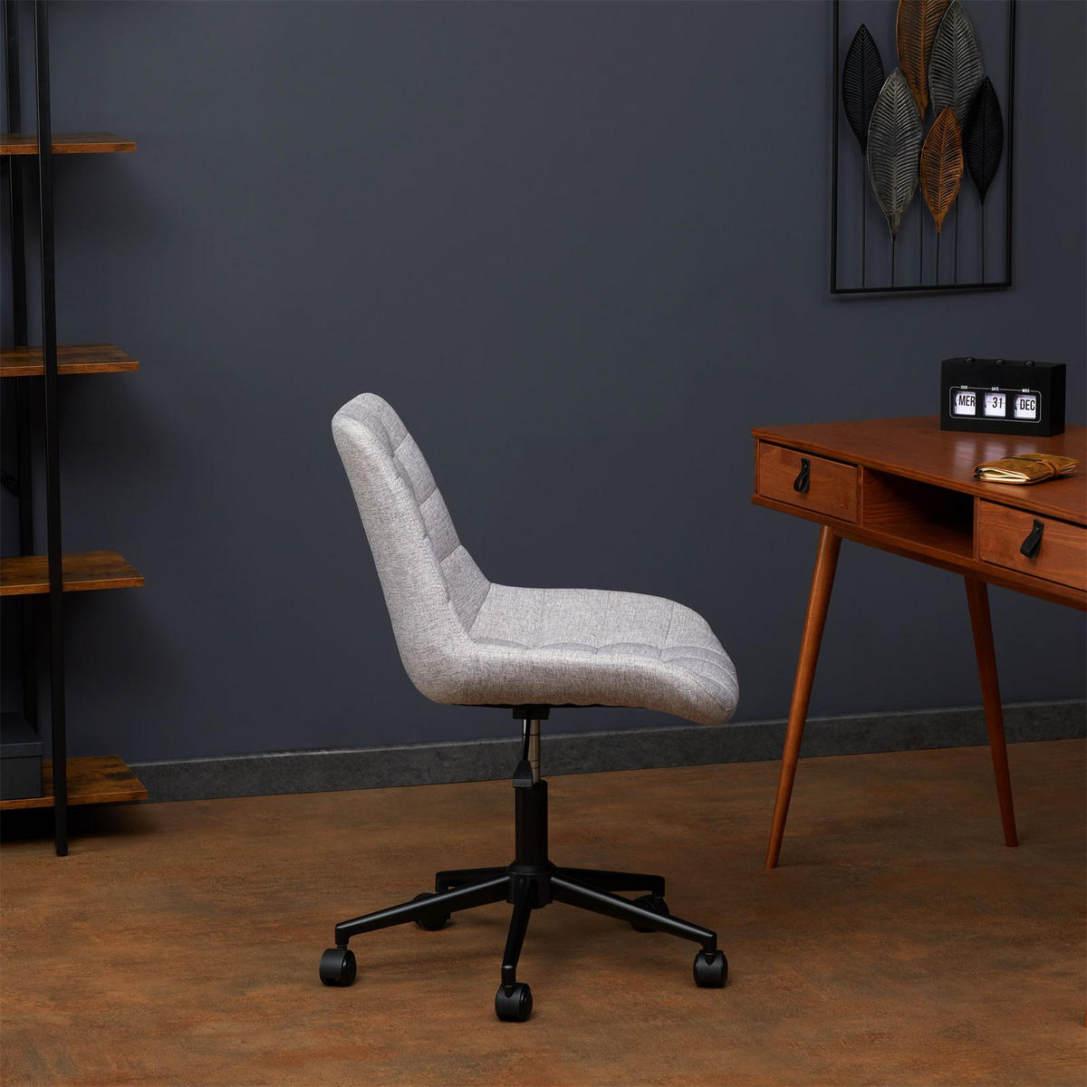 DREHSTUHL TALIA - Grau, Textil (53/89/61cm) - IDIMEX