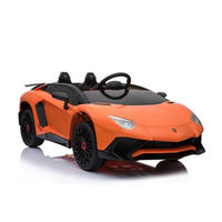 ELEKTROAUTO Lamborghini Aventador SV orange EVA-Reifen, Kunstledersitz, 12V 7Ah Akku, 2x 35 Watt Motoren, Radio - Orange, Kunststoff (131/72/48cm) - Es-Toys